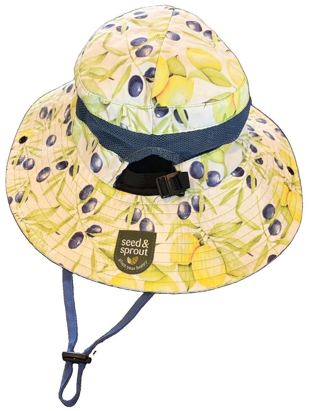 Seed & Sprout Lemon Grove Gardening Sun Hat Wide Brim Adjustable Ponytail - Picture 2 of 7